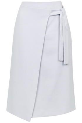 Topshop Petite Wrap Tie Midi Skirt