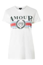 Topshop Petite 'amour' Graphic T-shirt