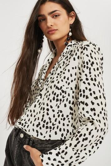 Topshop Tall Animal Print Pyjama Shirt