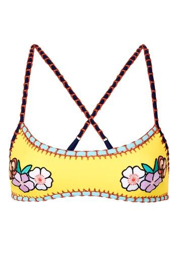 Topshop Embroidered Crochet Bikini Crop Top