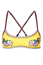 Topshop Embroidered Crochet Bikini Crop Top
