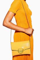 Topshop Carly Yellow Crinkle Clutch Bag