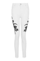 Topshop Moto Sketch Embroidered Jamie Jeans