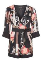 Topshop Floral Wrap Playsuit (go)