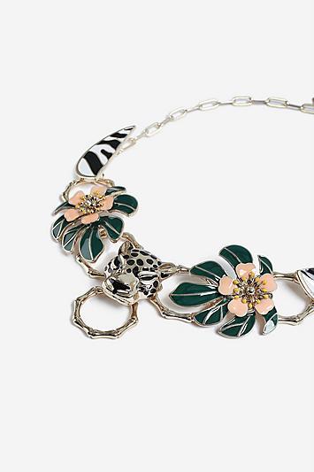Topshop *leopard Head Animal Collar Necklace