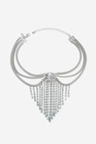 Topshop Drape Chain Crystal Choker Necklace
