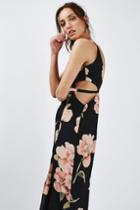 Topshop Petite Cut-out Floral Maxi Dress