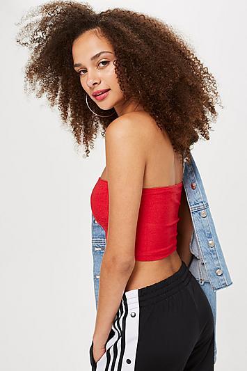 Topshop Metallic Bandeau Top