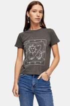 Topshop Charcoal Grey Etoile T-shirt