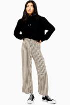 Topshop Crinkle Stripe Cropped Trousers