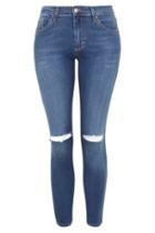 Topshop Petite Moto Ripped Leigh Jeans