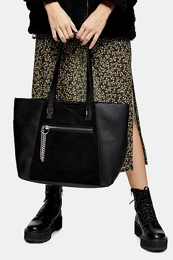 Topshop Twinkle Tote Bag In Black