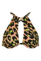 Topshop Animal Print Bikini Top By Kendall + Kylie At Topshop