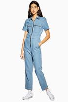 Topshop Tall Mid Stone Short Sleeve Boiler Suit