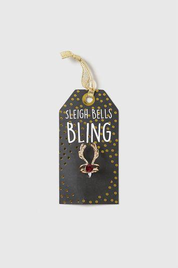 Topshop Christmas 'sleigh Bells Bling' Ring