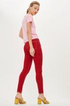 Topshop Red Jamie Jeans