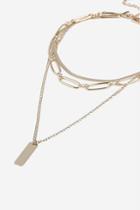 Topshop *chain Tag Multi-row Necklace