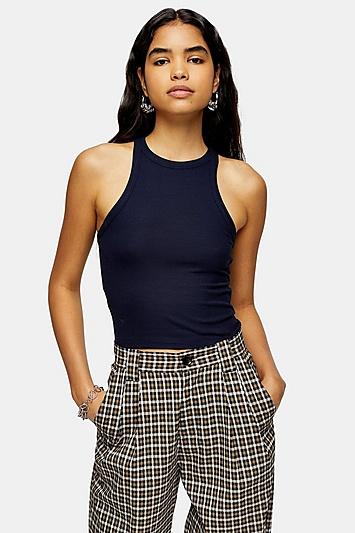 Topshop Navy Premium Racer Vest
