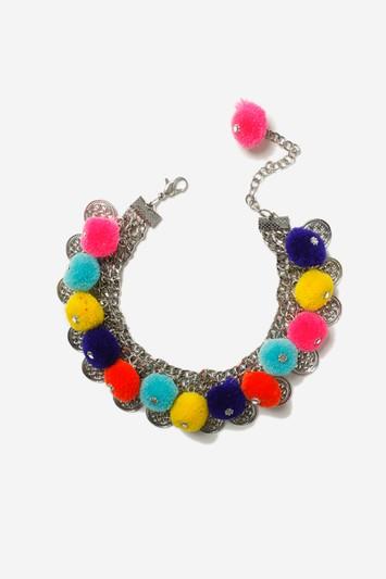 Topshop Pom Pom Chain Anklet