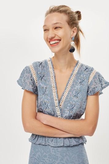 Topshop Lace Up Mini Dress