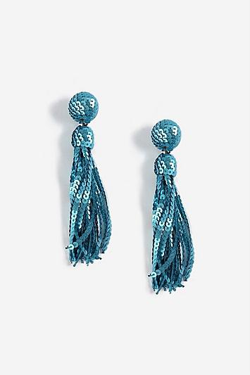 Topshop Christmas Sequin Tassel Earrings