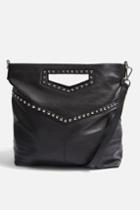 Topshop Leather Studded Grab Handle Tote Bag