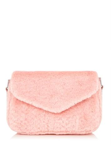 Topshop *pink Fluff City Cross Body Bag By Skinnydip