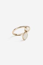 Topshop *gold Look Stone Drop Detail Ring