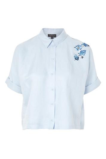Topshop Tiger Embroidered Shirt