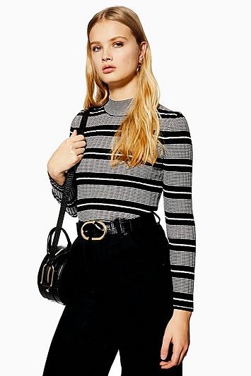 Topshop Stripe Knitted Jumper