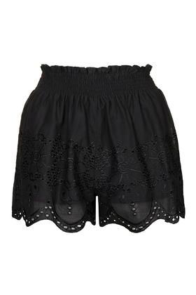 Topshop Petite Broidery Flippy Shorts