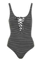 Topshop Striped Tie-up Body