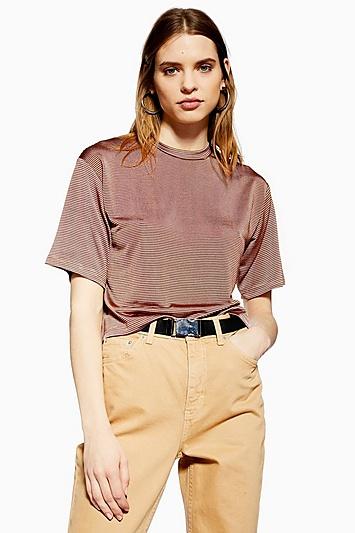 Topshop Stripe Shimmer T-shirt