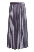 Topshop Tall Velvet Pleat Midi Skirt