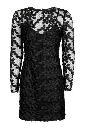 Topshop Long Sleeve Leaf Applique Dress