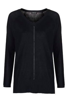 Topshop Fine Knit Seamed Jumper