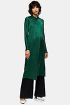 *green Silk Twist Dress By Topshop Boutique
