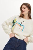 Topshop Undone Embroidered Sweater