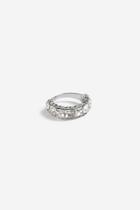 Topshop *silver Look Stone Band Ring