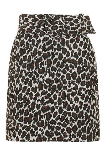 Topshop Animal Jaquard Print Skirt