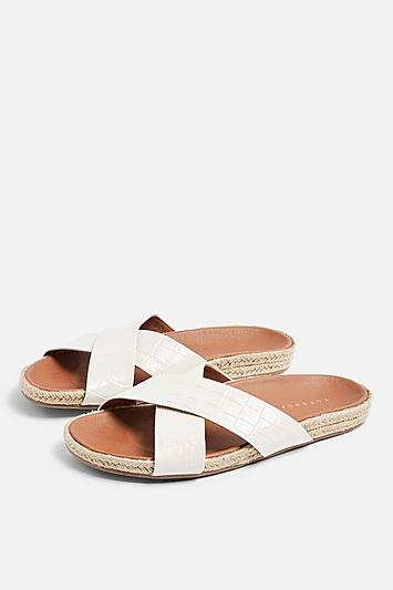 Topshop Rachel White Footbed Sandals