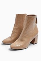 Topshop *wide Fit Belize Taupe Smart Boots