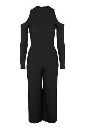 Topshop Cold-shoulder Rib Jumpsuit