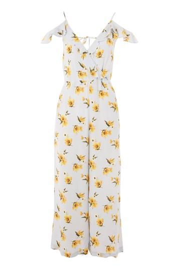 Topshop Frill Floral Wrap Jumpsuit
