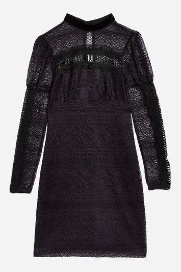 Topshop Petite Lace Trim Dress