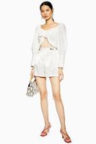 Topshop Satin Button Shorts