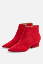 Topshop *wide Fit Brink Red Heeled Point Boots
