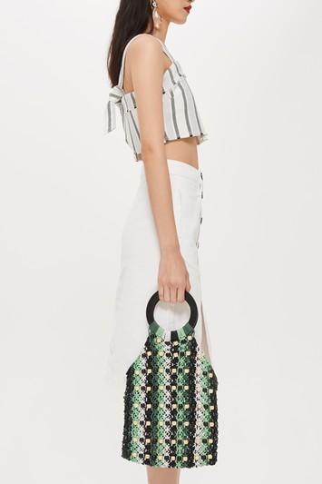 Topshop Mini 'mykonos' Beaded Tote Bag