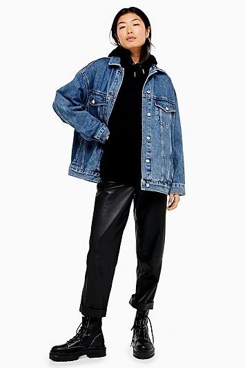 Topshop Blue Denim Super Oversized Jacket