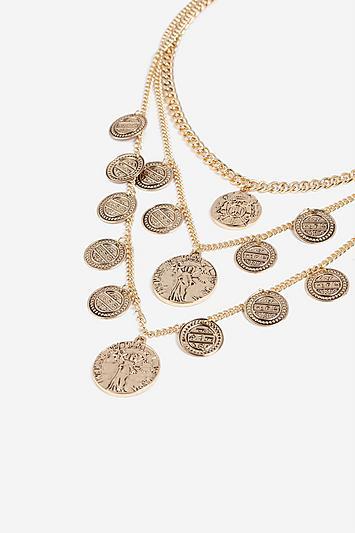 Topshop *multi Coin Layer Necklace